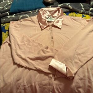 Womens Pink Dress Sweater with removable collar and cuffs.